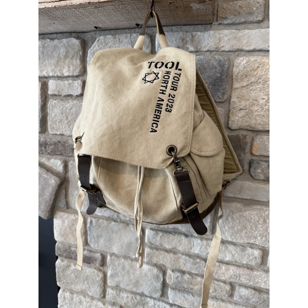 TOOL Band North American Tour 2023 Canvas Brown Leather Backpack Rare 37572